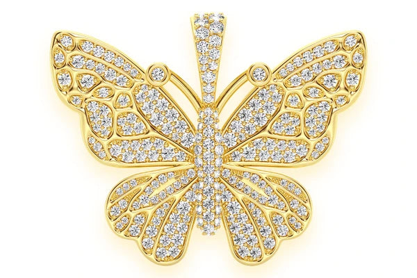 Erkals Jewellers Butterfly Pendant 18K Gold Diamond 2.00ctw