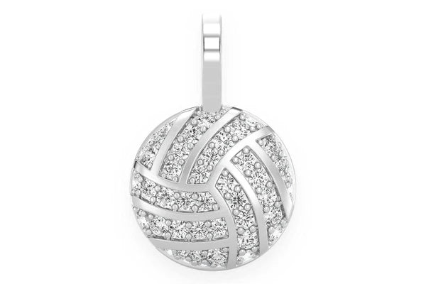 Erkals Jewellers Volleyball Pendant 18K Gold Diamond 0.50ctw