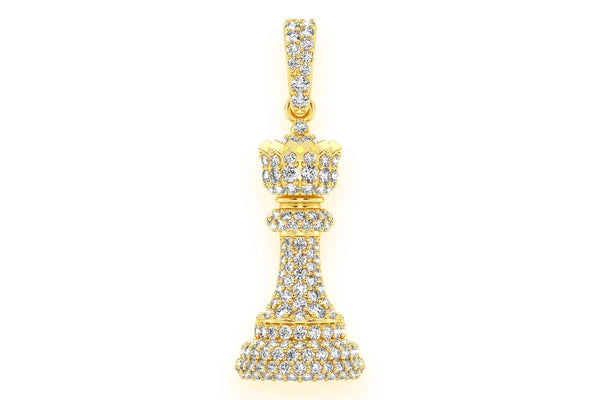 Erkals Jewellers Queen Chess Piece Pendant 18K Gold Diamond 0.75ctw