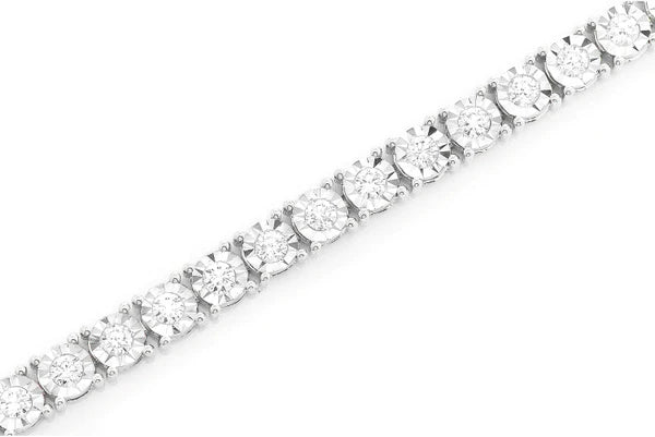 Erkals Jewellers 12pt Miracle Set Diamond Tennis Bracelet 18K Gold 4.15ctw