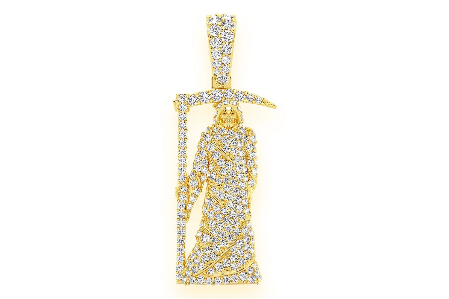 Erkals Jewellers Grim Reaper Diamond Pendant 18K Gold 1.00ctw