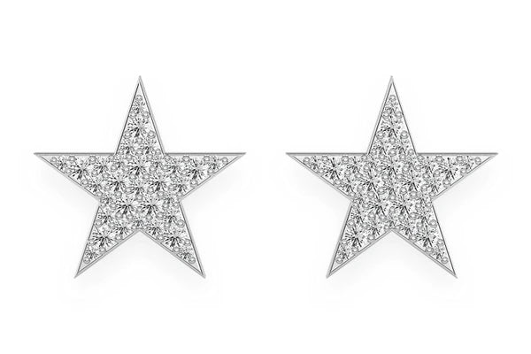 Erkals Jewellers Five Point Star Stud Earrings 18K Gold 0.40ctw