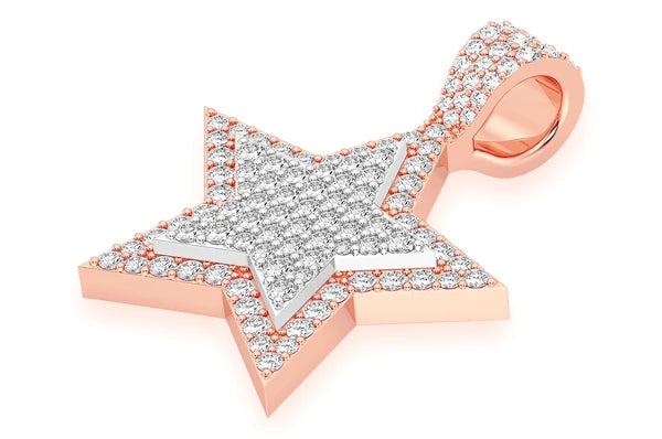 1.00ct Diamond Star Double Layer Pendant 18K Solid Gold
