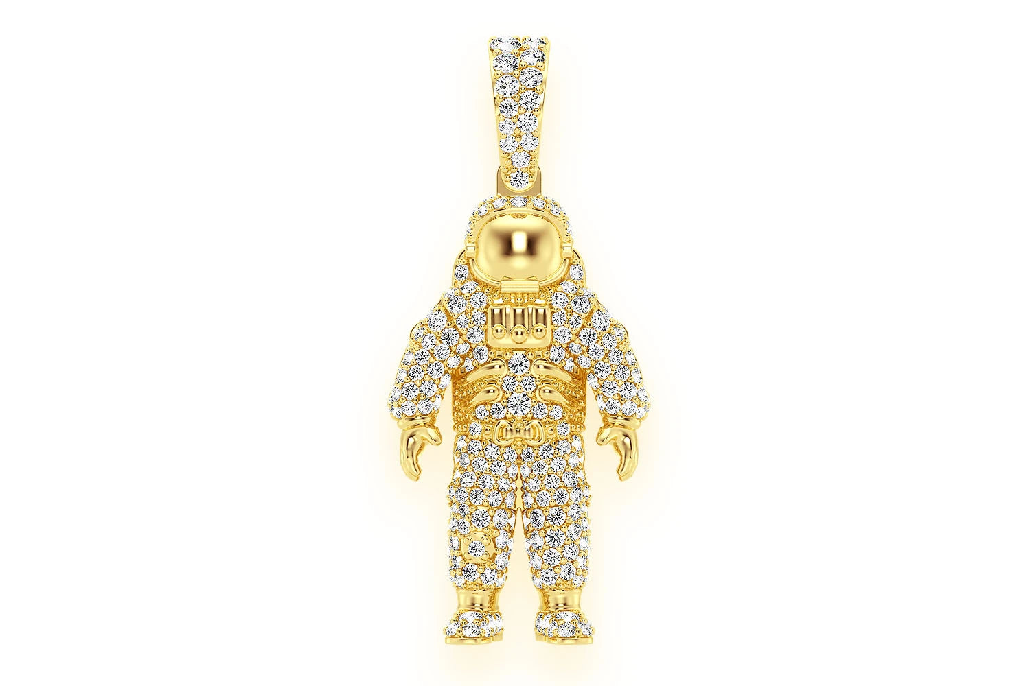 Erkals Jewellers Space Astronaut Pendant 18K Gold Diamond 1.00ctw