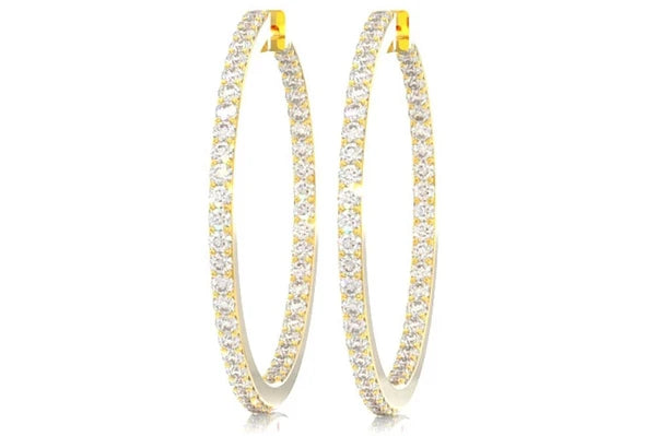 Erkals Jewellers Large Double Sided Hoop Earrings 18K Gold 2.75ctw