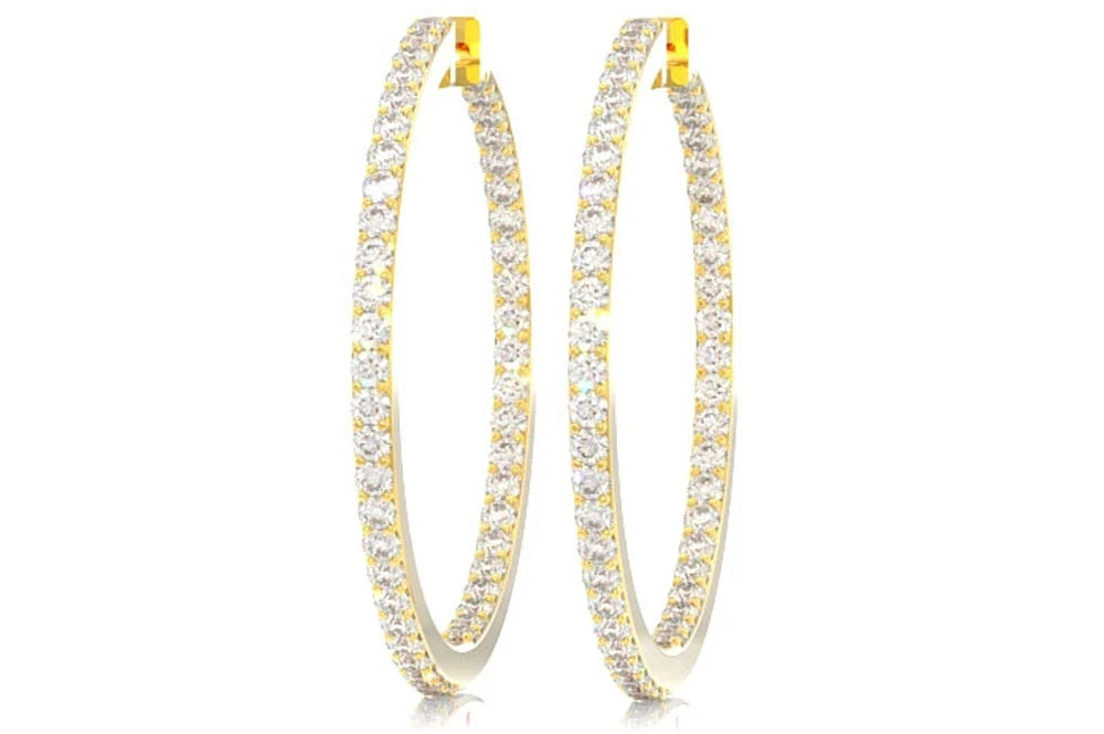Erkals Jewellers Large Double Sided Hoop Earrings 18K Gold 2.75ctw
