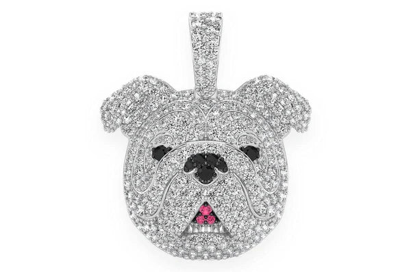1.66ct Diamond Bulldog Pendant 18K Solid Gold