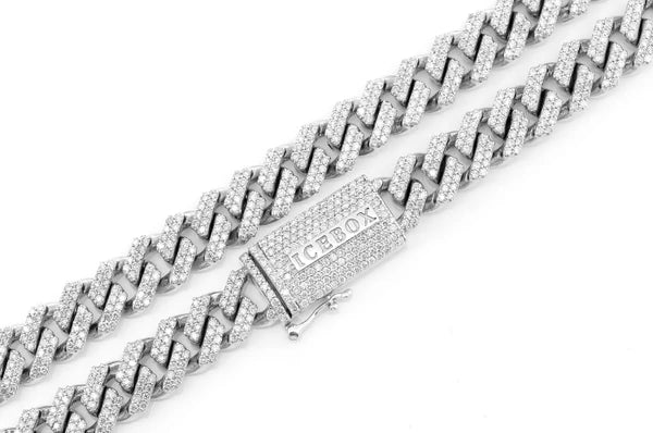 Erkals Jewellers 9mm Raised Miami Cuban Diamond Necklace 18K Gold 13.00ctw