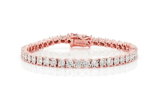 Erkals Jewellers 9pt Miracle Set Diamond Tennis Bracelet 18K Gold 4.50ctw