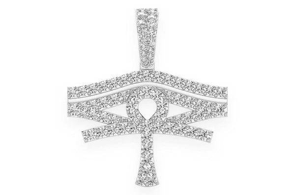 1.40ct Diamond Eye Of Ra Pendant 18K Solid Gold