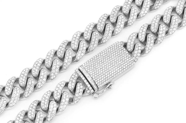 Erkals Jewellers 18mm Miami Cuban Diamond Necklace 18K Gold 37.00ctw