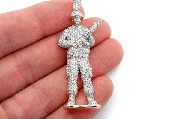 Erkals Jewellers Toy Soldier Diamond Pendant 18K Gold 4.30ctw
