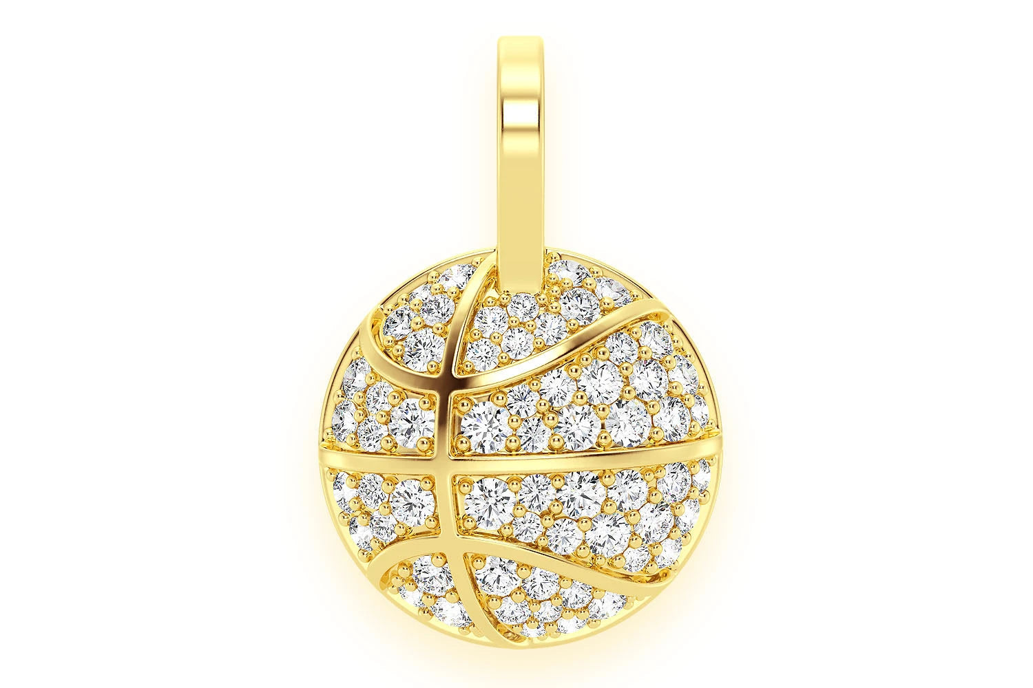 Erkals Jewellers Basketball Pendant 18K Gold Diamond 0.40ctw