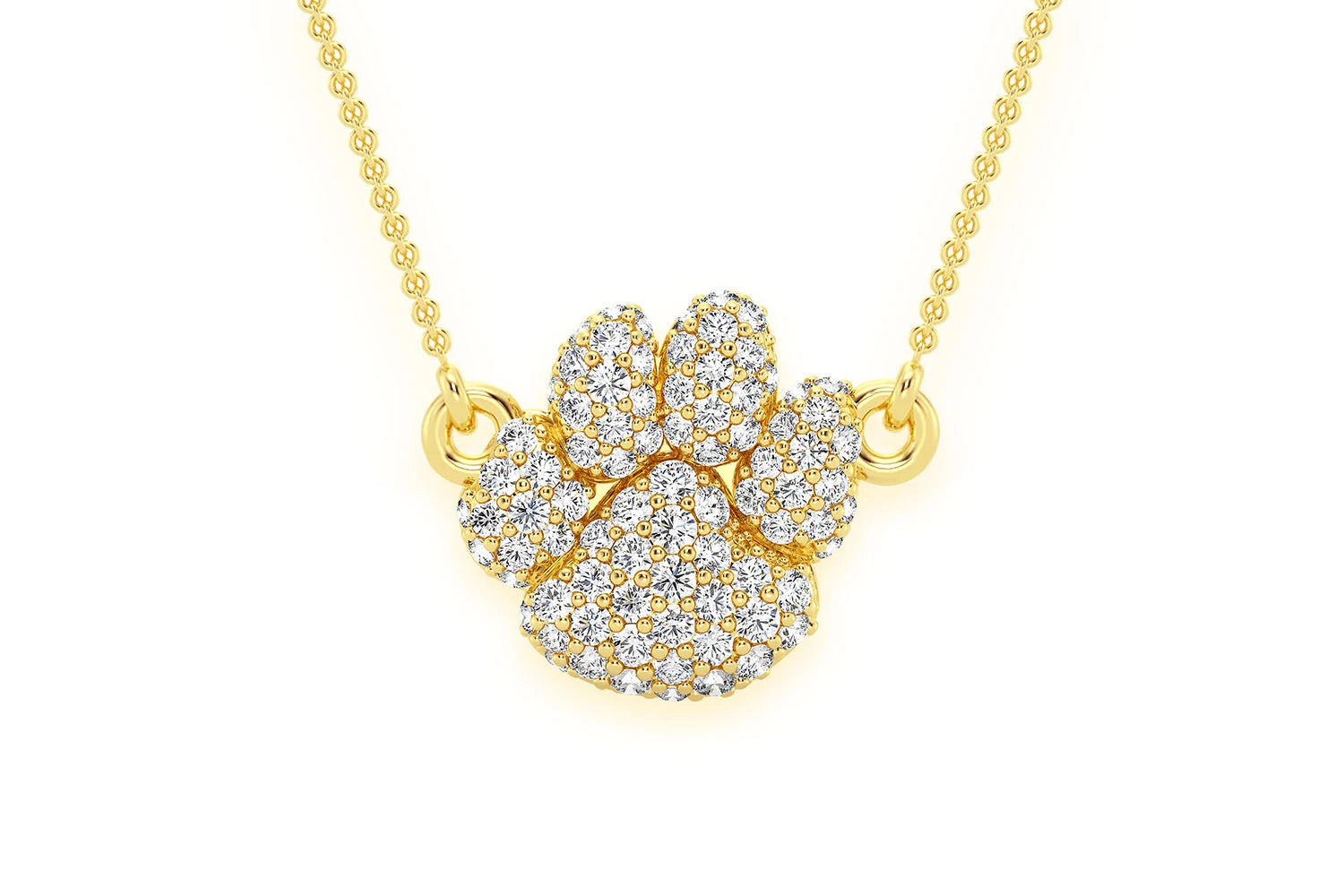 Erkals Jewellers Bubbly Dog Paw Pendant 18K Gold Diamond 0.35ctw
