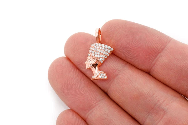 Erkals Jewellers Nefertiti Egyptian Queen Pendant 18K Gold Diamond 0.25ctw
