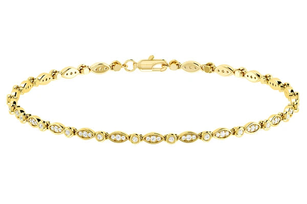 Erkals Jewellers Geometric Bezel Set Link Diamond Bracelet 18K Gold 0.50ctw