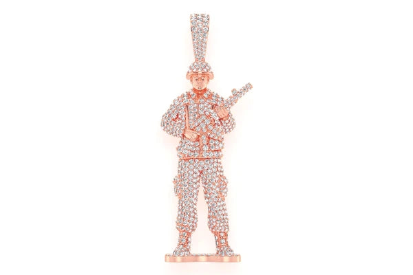 Erkals Jewellers Toy Soldier Diamond Pendant 18K Gold 4.30ctw