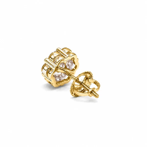Erkals Jewellers Flower Stud Earrings 18K Gold 1.00ctw