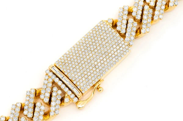 Erkals Jewellers 16mm Raised Prong Cuban Diamond Necklace 18K Gold 33.00ctw