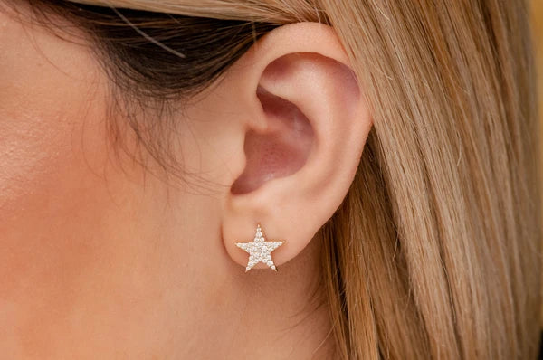 Erkals Jewellers Five Point Star Stud Earrings 18K Gold 0.40ctw