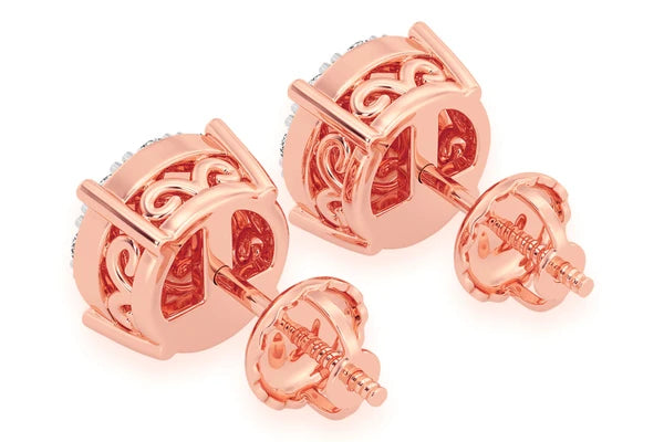 Erkals Jewellers Mosaic Stud Earrings 18K Gold 0.75ctw