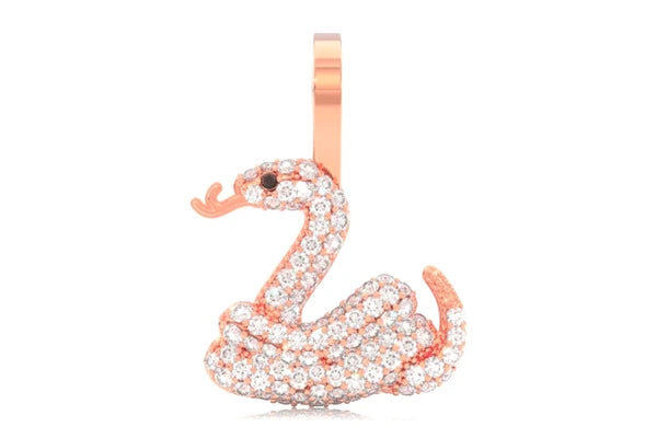 Erkals Jewellers Snake Emoji Pendant 18K Gold 0.33ctw