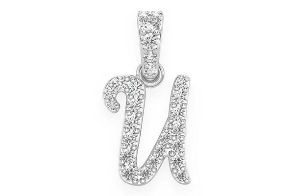 Erkals Jewellers Cursive Letter Pendant 18K Gold Diamond 0.10ctw