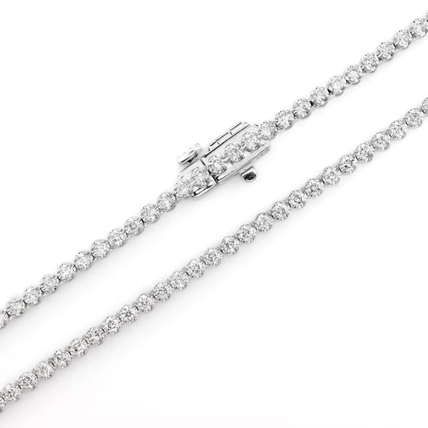 Erkals Jewellers 2pt Crown Set Diamond Tennis Necklace 18K Gold 4.00ctw