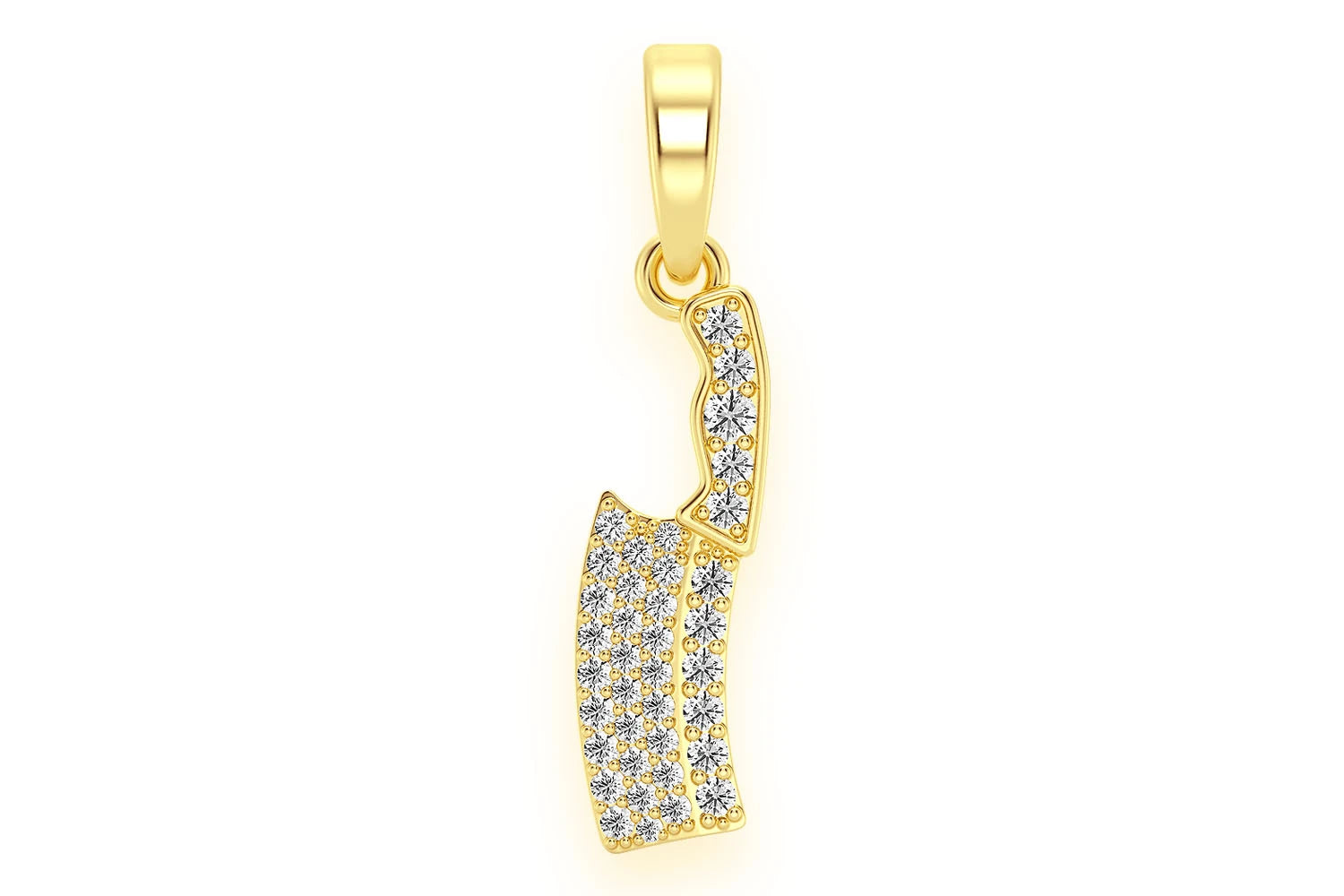 Erkals Jewellers Butcher's Knife Pendant 18K Gold 0.35ctw