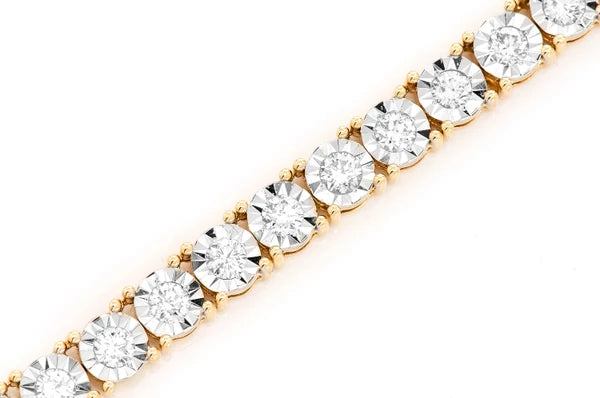 Erkals Jewellers 12pt Miracle Set Diamond Tennis Necklace 18K Gold 12.00ctw