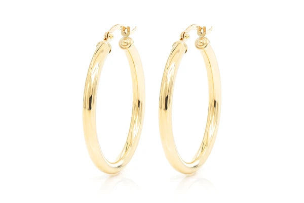 Erkals Jewellers 3mm Solid Hoop Earrings 18K Gold