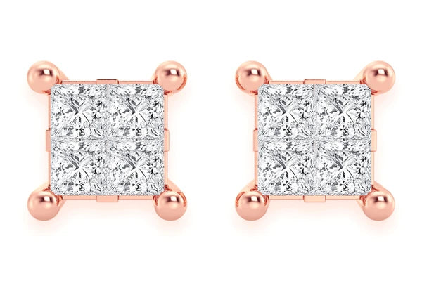 Erkals Jewellers Quad Stud Earrings 18K Gold 0.25ctw