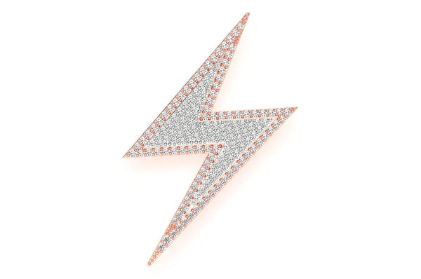 0.50ct Diamond Lightning Bolt Double Layer Pendant 18K Solid Gold