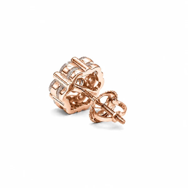 Erkals Jewellers Flower Stud Earrings 18K Gold 1.50ctw