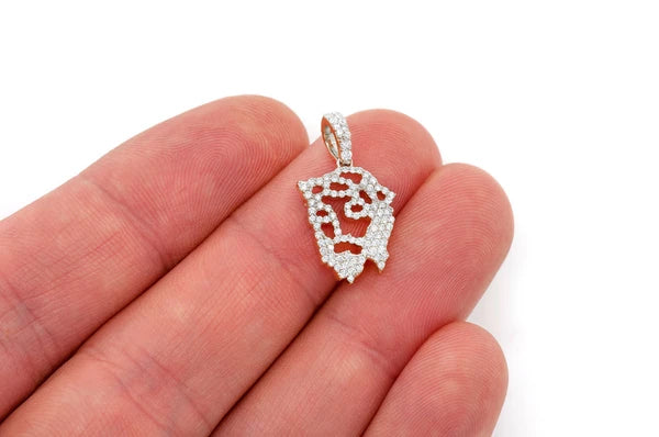 0.33ct Diamond Jesus Silhouette Pendant 18K Solid Gold