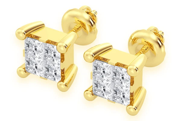 Erkals Jewellers Quad Stud Earrings 18K Gold 0.75ctw