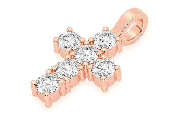 Solitaire 6 Roches Pendentif Diamant 1,25 ct Or Massif 14 Carats