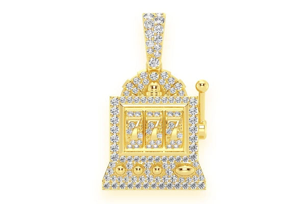 Erkals Jewellers Casino Slot Machine Pendant 18K Gold Diamond 0.66ctw
