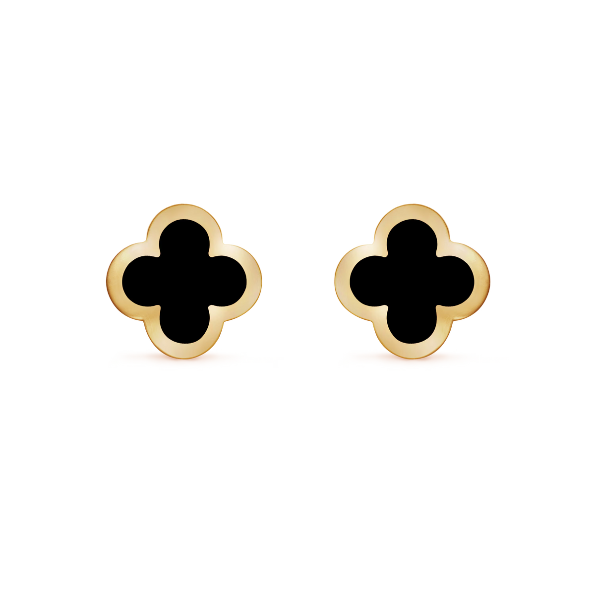 Van Cleef & Arpels Pure Alhambra Earstuds 18K Yellow Gold Onyx