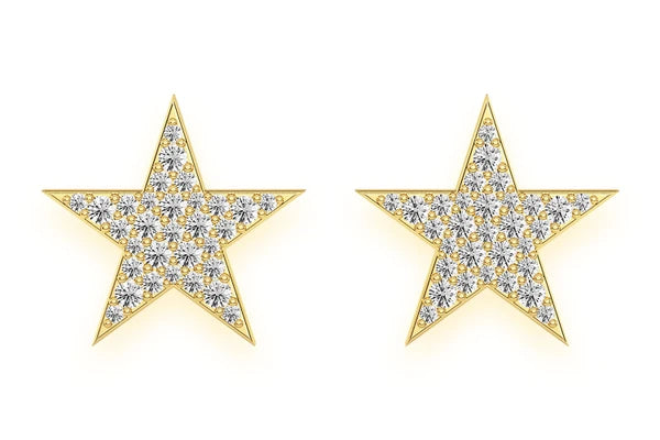 Erkals Jewellers Five Point Star Stud Earrings 18K Gold 0.40ctw