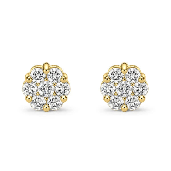 Erkals Jewellers Flower Stud Earrings 18K Gold 0.25ctw