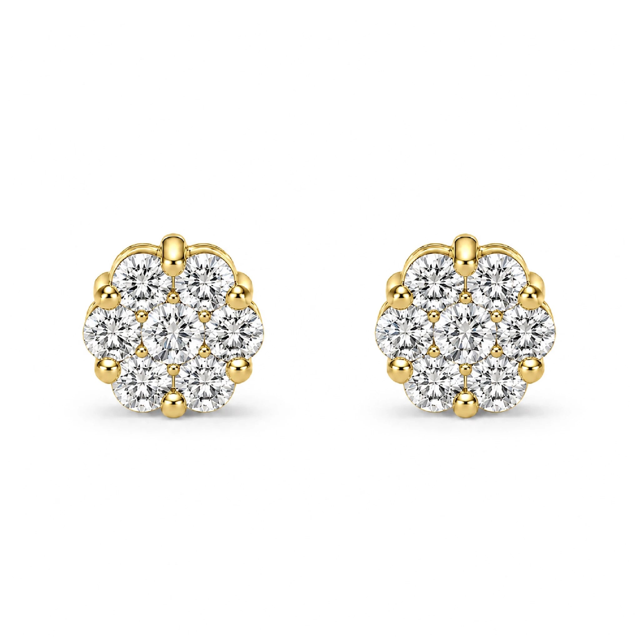Erkals Jewellers Flower Stud Earrings 18K Gold 0.25ctw