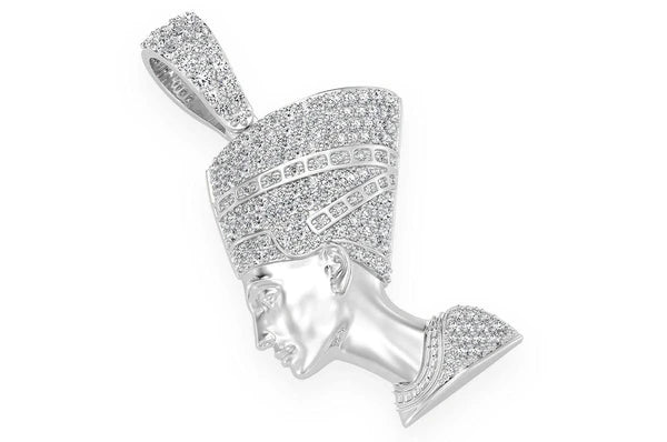 Pendentif diamant Néfertiti 0,25 ct en or massif 14 carats
