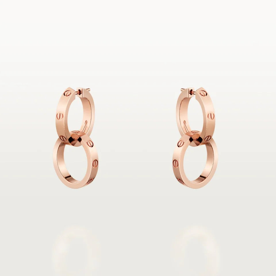 Cartier Love Earrings Transformable 18K Rose Gold