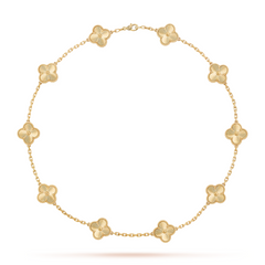 Van Cleef & Arpels Vintage Alhambra Necklace 10 Motifs 18K Yellow Gold