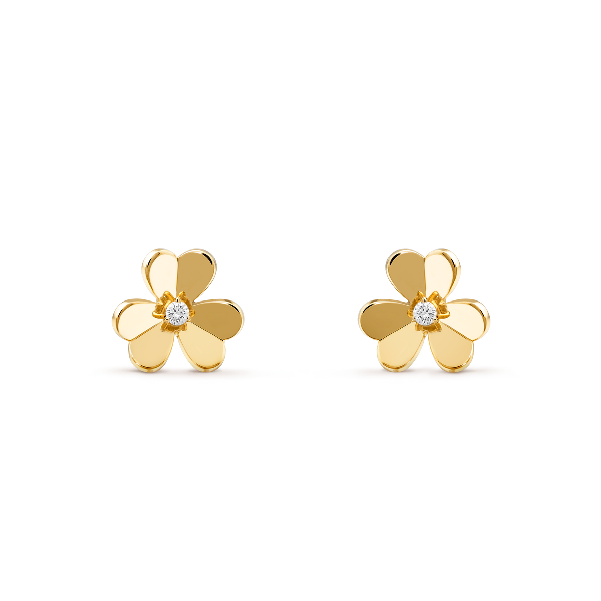 Van Cleef & Arpels Frivole Diamond Earrings 18K Yellow Gold