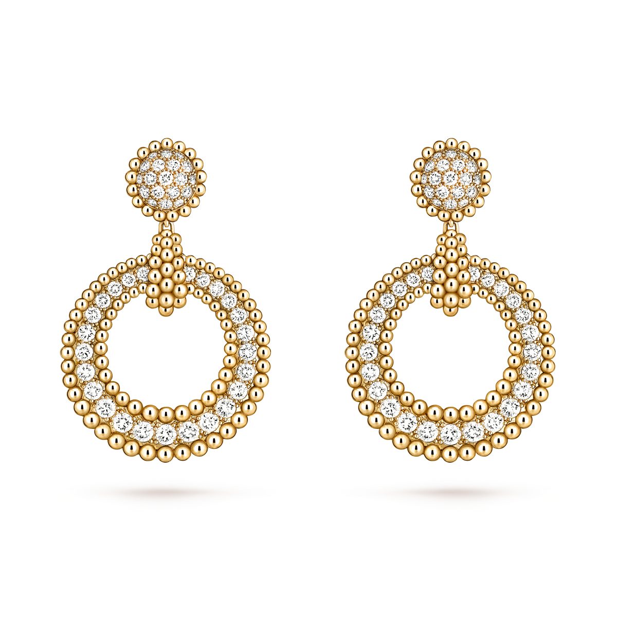 Van Cleef & Arpels Perlée Diamonds Earrings 18K Yellow Gold