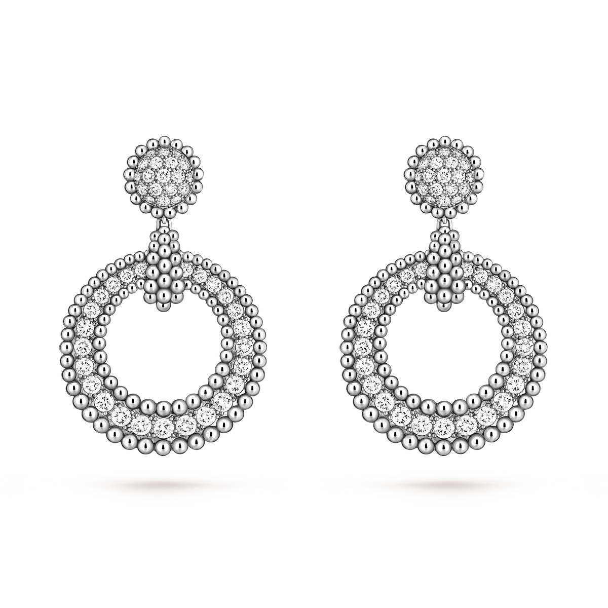 Van Cleef & Arpels Perlée Diamonds Earrings 18K White Gold