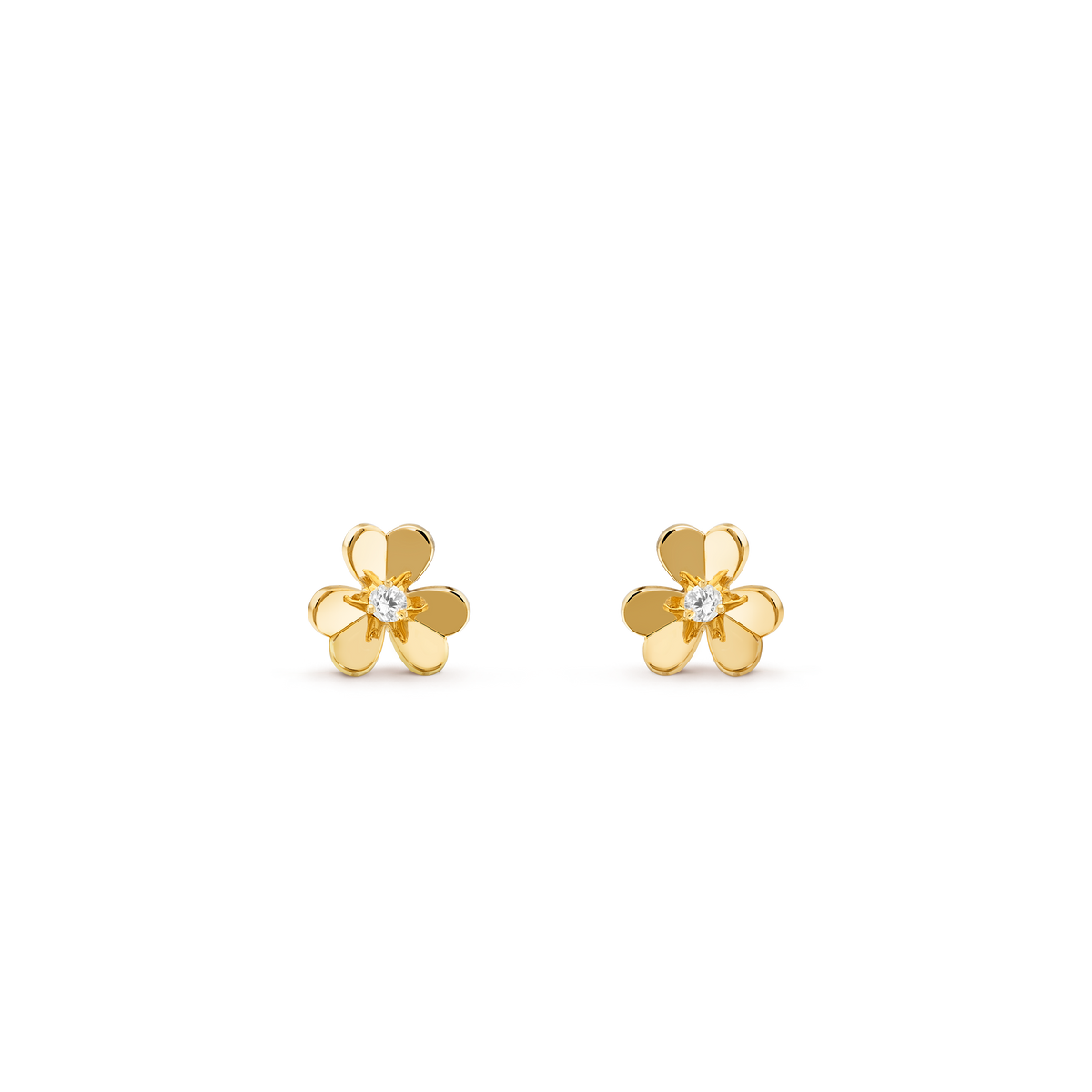 Van Cleef & Arpels Frivole Diamond Small Earrings 18K Yellow Gold