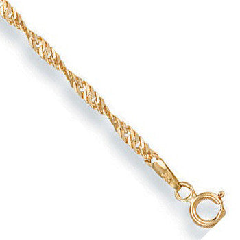 Yellow Gold Sinagpore Anklet - 9ct Gold
